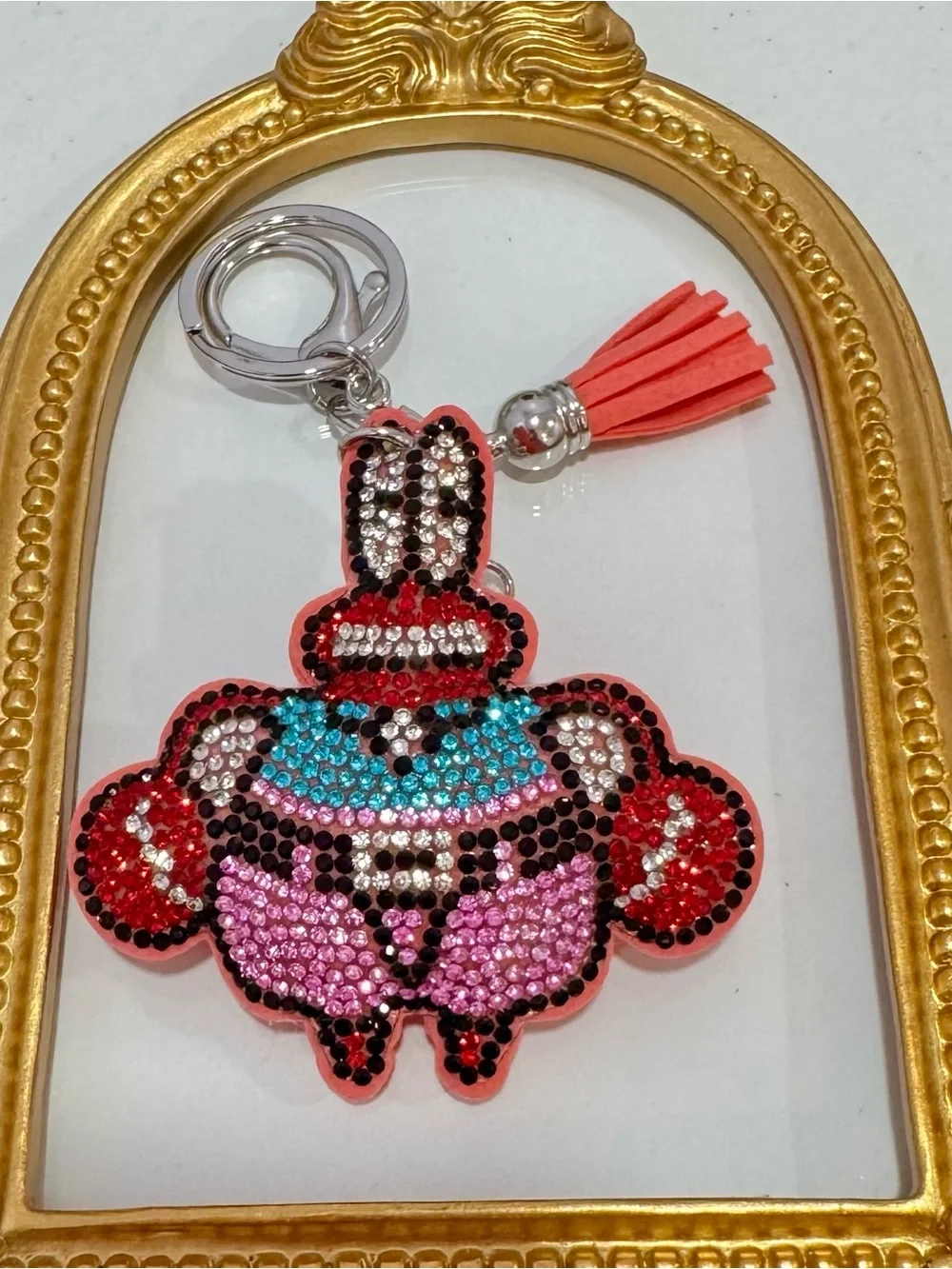 New Crystal-Accented Mr. Krabs Charm with Tassel